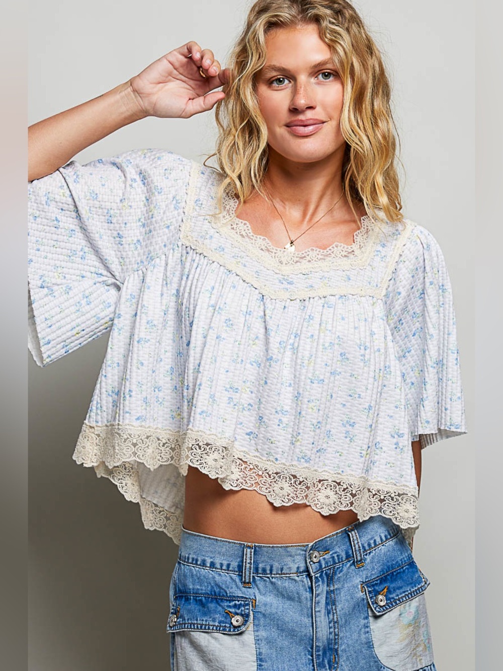 POL “ Bluebird Canyon “ Top | Blue/White